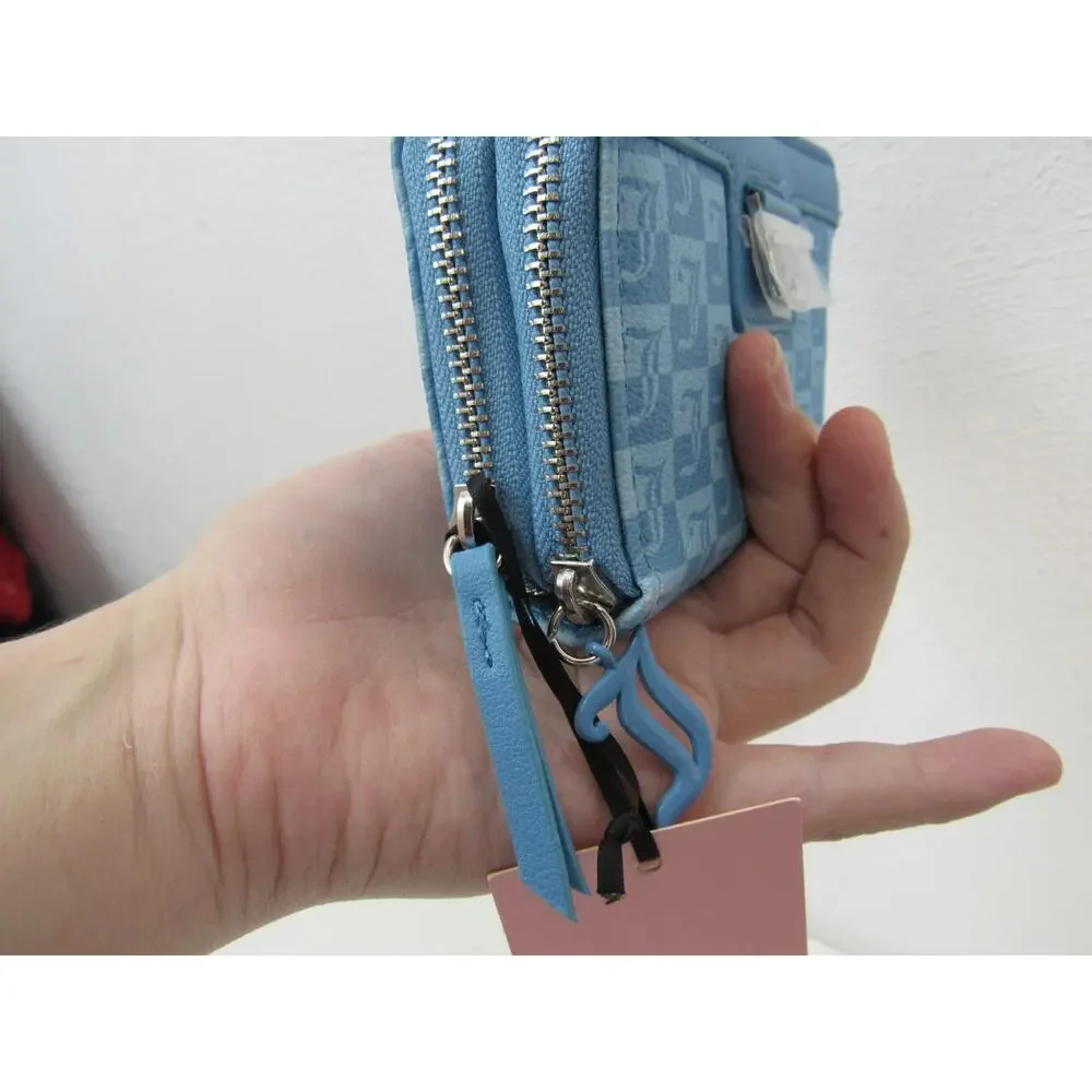 NWT Juicy Couture Wallet Heritage Blue Juicy Double Medium Zip Around Wallet
